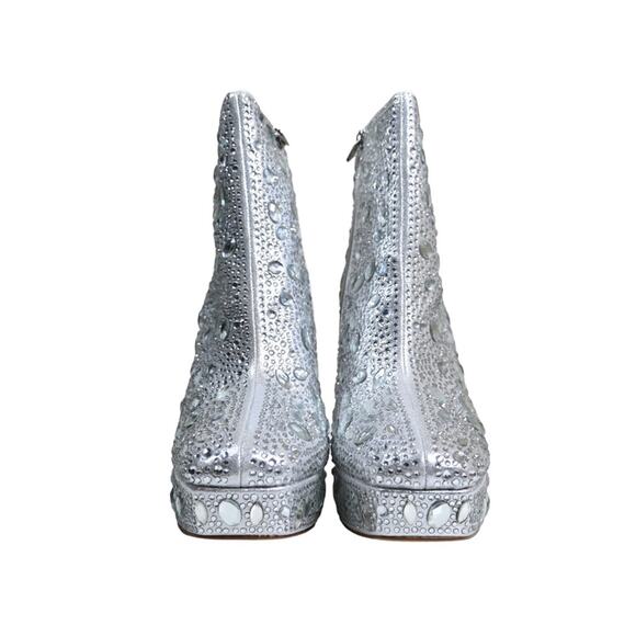 Jessica Simpson Womens 9.5 Dollyi Crystal Embellished Bootie Silver NEW - Picture 4 of 10